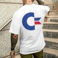 コモドール C64 大文字 ブルーレッド メンズTシャツ バックプリント 彼への贈り物