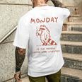 コーヒーが発明された理由は月曜日 少し憂鬱なアライグマ メンズTシャツ バックプリント 彼への贈り物