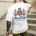 サンフランシスコ キャット ゴールデンゲートブリッジ 本 恋人 メンズTシャツ バックプリント 彼への贈り物