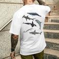 シャチ ジンベイザメ イッカク イルカ 海の生き物 メンズTシャツ バックプリント 彼への贈り物