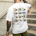 ショベルの種類重機設備表 メンズTシャツ バックプリント 彼への贈り物