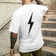 シンプルなブラックライトニングボルトグラフィック。 メンズTシャツ バックプリント 彼への贈り物
