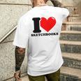 スケッチブックが大好き メンズTシャツ バックプリント 彼への贈り物