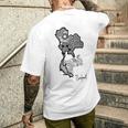 タイのマンダラ、タイの地図、象のマンダラ タイ メンズTシャツ バックプリント 彼への贈り物