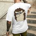 ダビングハリネズミ おもしろハリネズミ メンズTシャツ バックプリント 彼への贈り物