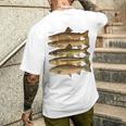 トラウト魚種種フィッシング フライフィッシング トラウト メンズTシャツ バックプリント 彼への贈り物