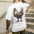 ニワトリ アニマルプリント 動物園 ロボット アートワーク 彫刻 ニワトリ メンズTシャツ バックプリント 彼への贈り物