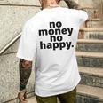 ノー・マネー・ノー・ハッピー メンズTシャツ バックプリント 彼への贈り物