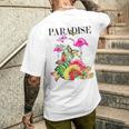ハワイアンフラワー パラダイス 蝶 ハワイ プリント メンズTシャツ バックプリント 彼への贈り物