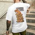 ピザ愛好家のためのピザの斜塔 メンズTシャツ バックプリント 彼への贈り物