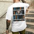ブックガールアートアイズグラフィック メンズTシャツ バックプリント 彼への贈り物