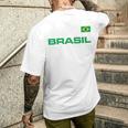 ブラジル ブラジル フラッグ アスレチック ジャージスタイル メンズTシャツ バックプリント 彼への贈り物