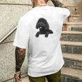 ブラックラブラドゥードル ポケット入り ラブラドゥードル犬愛好家 長袖tシャツ メンズTシャツ バックプリント 彼への贈り物