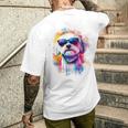 マルチーズ 犬 グラフィック ペット アートワーク サングラス マルチーズ メンズTシャツ バックプリント 彼への贈り物