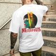 メトロポリス レトロムービーポスターデザインf メンズTシャツ バックプリント 彼への贈り物