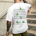 ヨガをしているかわいいカエル 音符 音記号 ミュージシャンアート 長袖tシャツ メンズTシャツ バックプリント 彼への贈り物