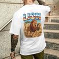 ライオン ヴィンテージ 70年代 90年代 レトロ ライオン アフリカ 動物好き メンズTシャツ バックプリント 彼への贈り物