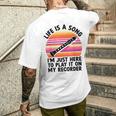 ライフ・イズ・ア・ソングリコーダーで弾きたくてここにいるだけ メンズTシャツ バックプリント 彼への贈り物