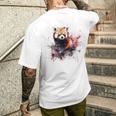 レッサーパンダ 恋人 アートワーク メンズTシャツ バックプリント 彼への贈り物