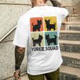 レトロ シルホーエット ヨーキー スクワッド ヨークシャーテリア ヨーキー 犬 メンズTシャツ バックプリント 彼への贈り物
