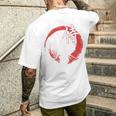 レトロな武士道 武士 日本のサムライデザイン メンズTシャツ バックプリント 彼への贈り物