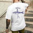 レトロな魚モチーフのガールイラスト シンプルな海風アートデザイン メンズTシャツ バックプリント 彼への贈り物
