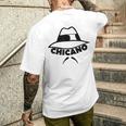 メンズ ローライダー ハット & ヒゲ チカーノ チョロ ラティーノ ローライダー メンズTシャツ バックプリント 彼への贈り物