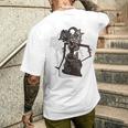 ワヤン インドネシア文化 人形 部族 メンズTシャツ バックプリント 彼への贈り物