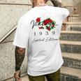 ヴィンテージ 87歳の誕生日 デコレーション ヴィンテージ 1939 87歳 メンズTシャツ バックプリント 彼への贈り物