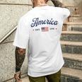 ヴィンテージ アメリカ国旗 Usa 4Th Of July American Flag Patriotic メンズTシャツ バックプリント 彼への贈り物