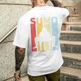 ヴィンテージ 相撲 扇子 レトロ 相撲 メンズTシャツ バックプリント 彼への贈り物