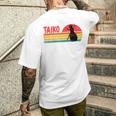 ヴィンテージサンセット太鼓ドラマー メンズTシャツ バックプリント 彼への贈り物