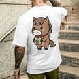 午年 馬 干支 うま 和風 絵馬 願い 正月 メンズTシャツ バックプリント 彼への贈り物