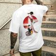 日本の伝統美術、華麗な芸者、浮世絵風 メンズTシャツ バックプリント 彼への贈り物