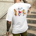 森のぬいぐるみラズ 森の音楽隊 メンズTシャツ バックプリント 彼への贈り物