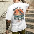 海 塩 自由 沿岸 愛国的 ワシ レトロ 夕日 長袖tシャツ メンズTシャツ バックプリント 彼への贈り物