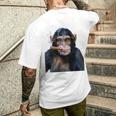 煙草を吸うチンパンジー たばこ メンズTシャツ バックプリント 彼への贈り物