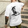 狐 アニマル柄 モチーフ 抽象 イラスト 絵画 狐 メンズTシャツ バックプリント 彼への贈り物