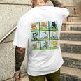 猫好きのためのフィットネス猫サッカーグラフィック メンズTシャツ バックプリント 彼への贈り物