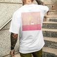 詩とメルヘン 葉祥明 ピンク屋根のぼくの家 メンズTシャツ バックプリント 彼への贈り物