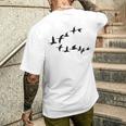 飛ぶ鳥の群れ 長袖tシャツ メンズTシャツ バックプリント 彼への贈り物