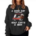 A Good Daytarts With Golf Carts And Beer 面白いゴルフ レディーススウェットシャツ