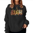 Habibi Retro 70S Typographyintage Flower Hippie Arabic レディーススウェットシャツ