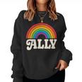 Lgbtq Ally Pocket Retrointage Gay Pride Lgbt Rainbow Flag レディーススウェットシャツ