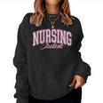 Pink Gingham Nursing Student Trendy Nurse School Top Women Sweatshirt