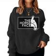 ザ・ホース・フェイス The Horse Face 午年 馬【十二支 干支】2026年 ブランド パロディ 長袖tシャツ レディーススウェットシャツ
