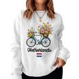 オランダの風車 チューリップフィールド オランダ 春の花 バイク レディーススウェットシャツ