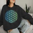 Flower Of Life 宇宙のポジティブなエネルギー フラワーオブライフ 長袖tシャツ レディーススウェットシャツ 彼女への贈り物