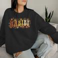 Habibi Retro 70S Typographyintage Flower Hippie Arabic レディーススウェットシャツ 彼女への贈り物