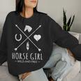 Horse Girl Wild And Free Arrow 馬好き乗馬tシャツ レディーススウェットシャツ 彼女への贈り物
